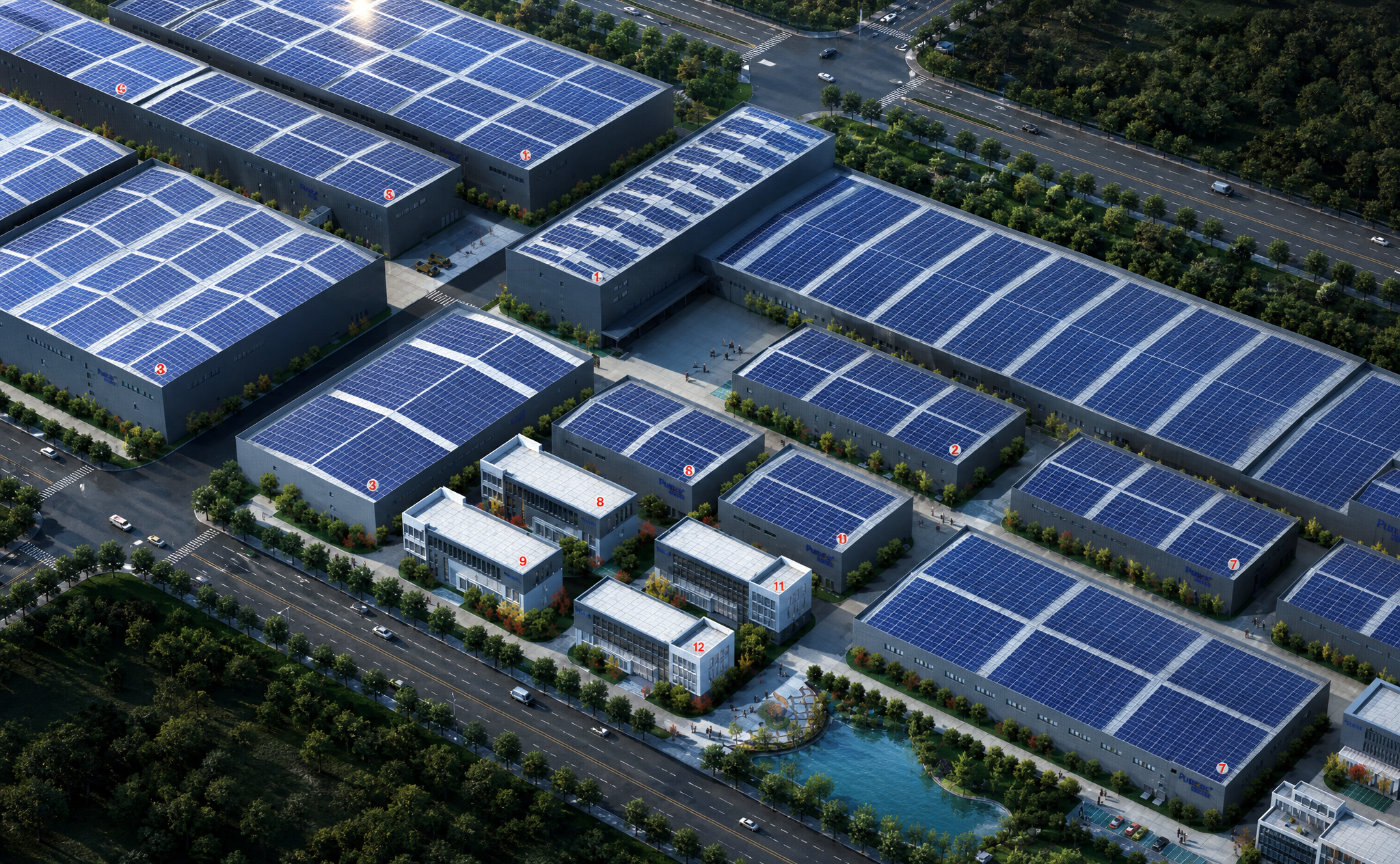 Aerial rendering of Sanqi's integrated industrial park
